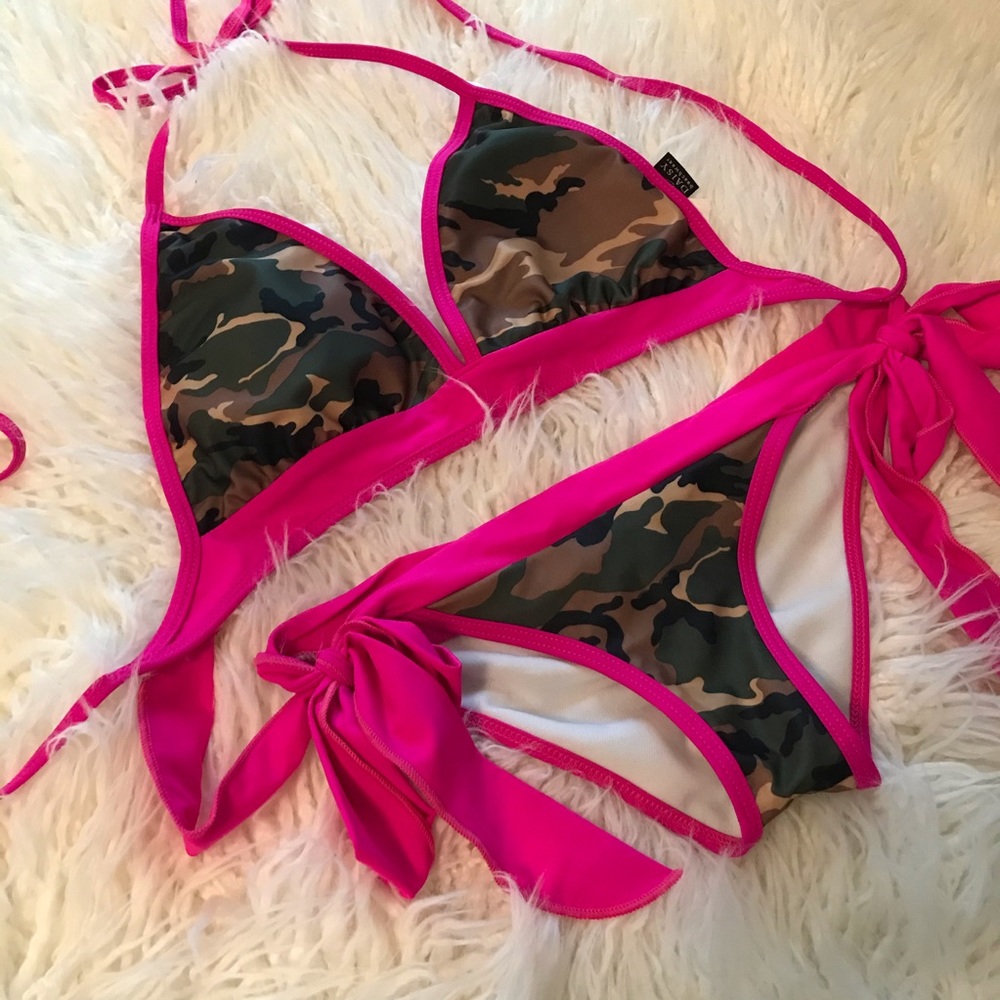 NWOT Daisy Beachwear Camo Hot Pink Bikini